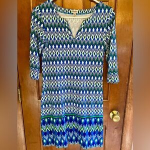 Hatley Blue, Green and white Diamond Pattern Dress